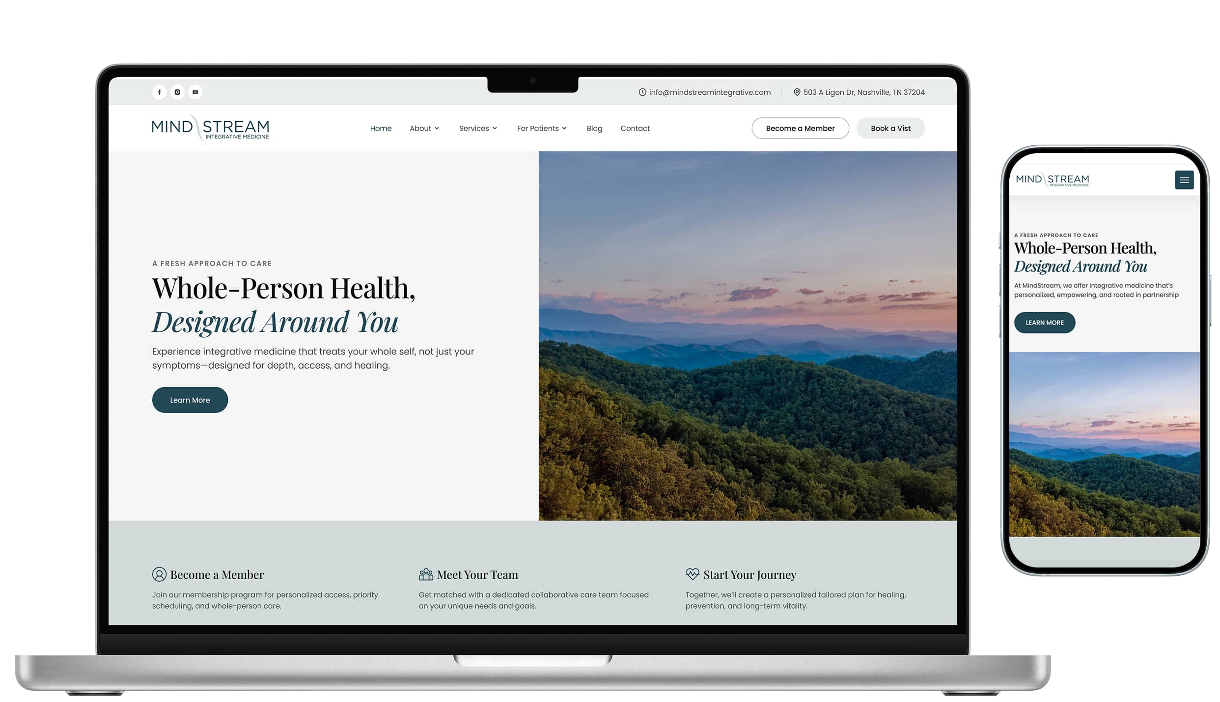 Mindstream Integrative website preview